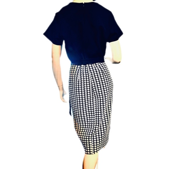 Kalijati Navy & White Geometric A-line Dress, Size L - Picture 3 of 5